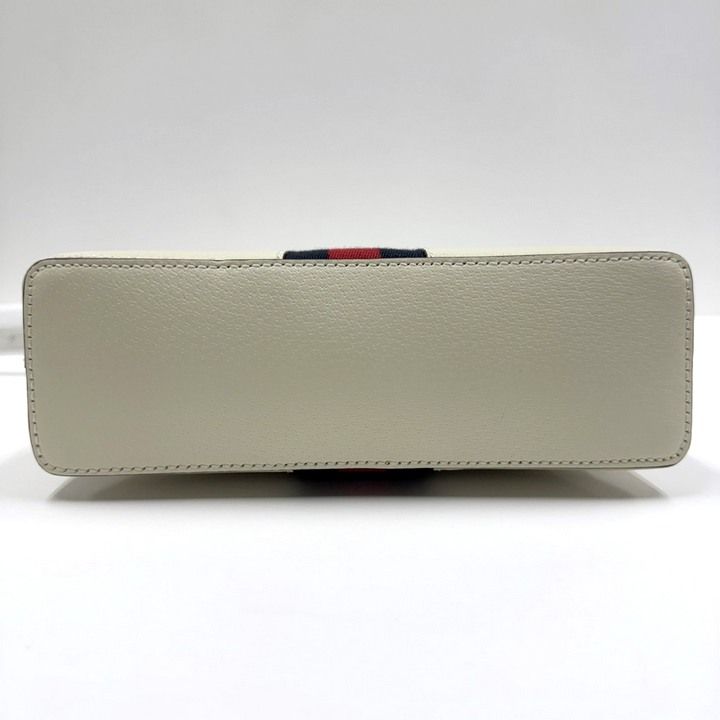 Gucci Ophidia Shoulder Bag Leather White Gold — view 3