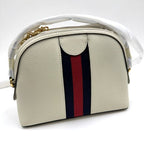 Gucci Ophidia Shoulder Bag Leather White Gold — view 2