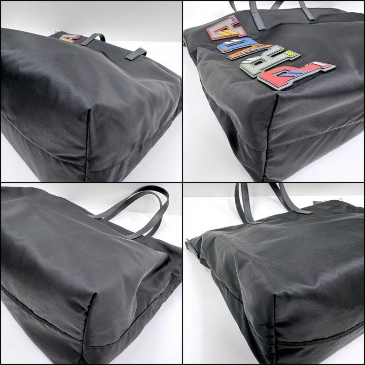 Prada Tessuto Tote Black Nylon Calf Leather — view 4