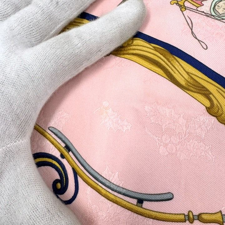 Hermes Carre 90 Feathers and Bells Plumes Et Grelots Pink — view 3