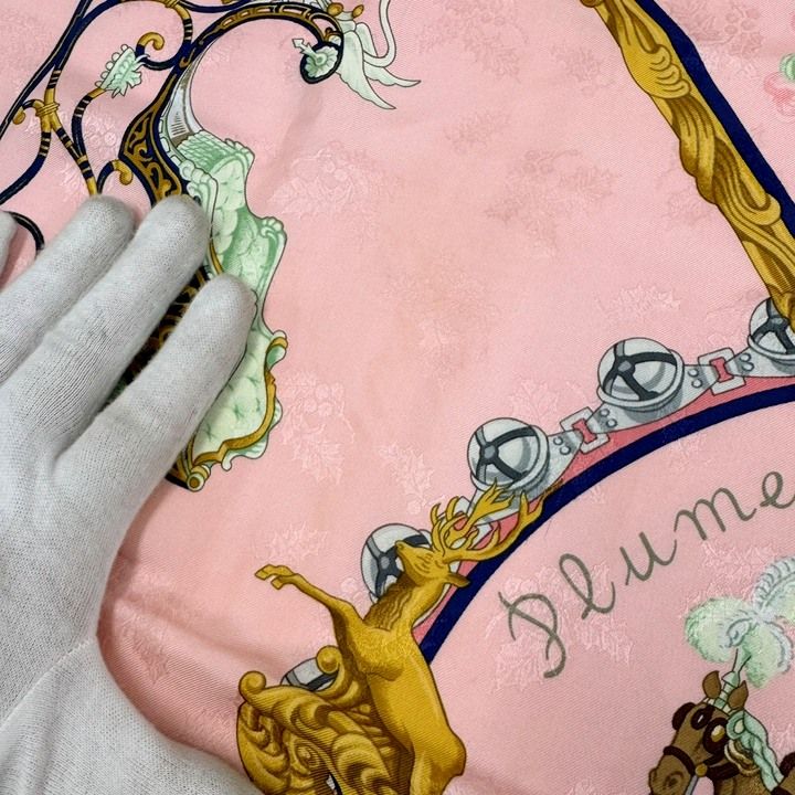 Hermes Carre 90 Feathers and Bells Plumes Et Grelots Pink — view 7