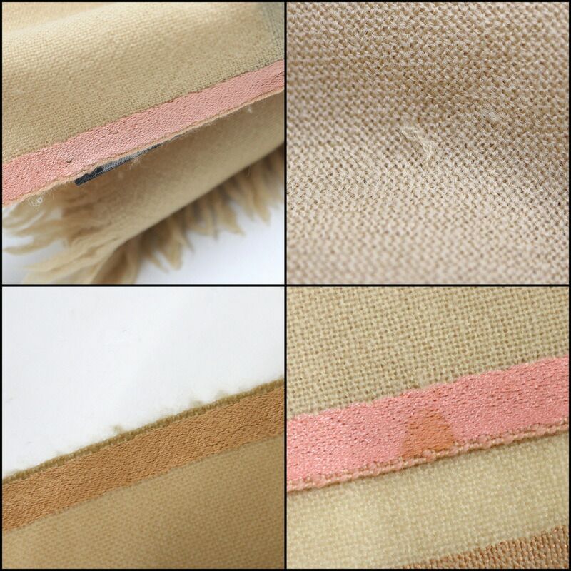 Gucci Large Shawl Beige Pink 95% Wool 5% Silk — view 6