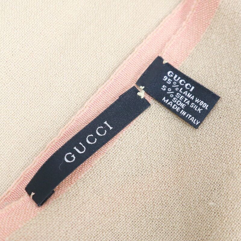Gucci Large Shawl Beige Pink 95% Wool 5% Silk — view 7