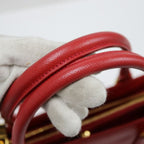 Prada 2-Way Shoulder Bag Saffiano Leather Red Gold — view 8
