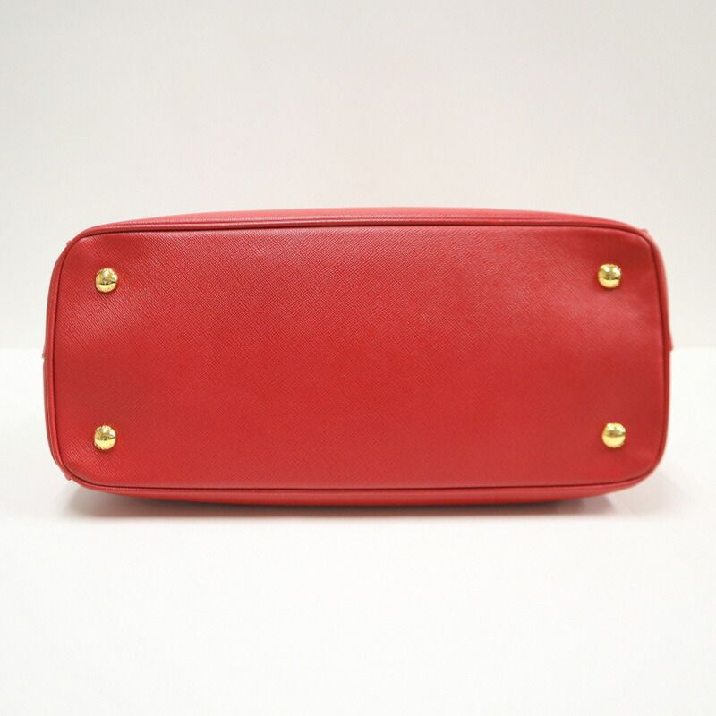 Prada 2-Way Shoulder Bag Saffiano Leather Red Gold — view 4