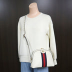 Gucci Ophidia Shoulder Bag Leather White Gold — view 9