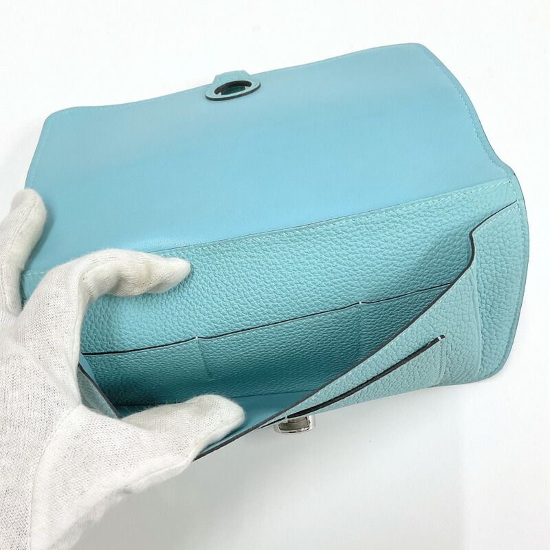 Hermes Dogon GM Bifold Wallet Togo Blue Atoll Silver T Carved — view 5
