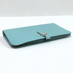 Hermes Dogon GM Bifold Wallet Togo Blue Atoll Silver T Carved — view 3