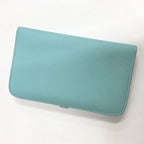 Hermes Dogon GM Bifold Wallet Togo Blue Atoll Silver T Carved — view 2