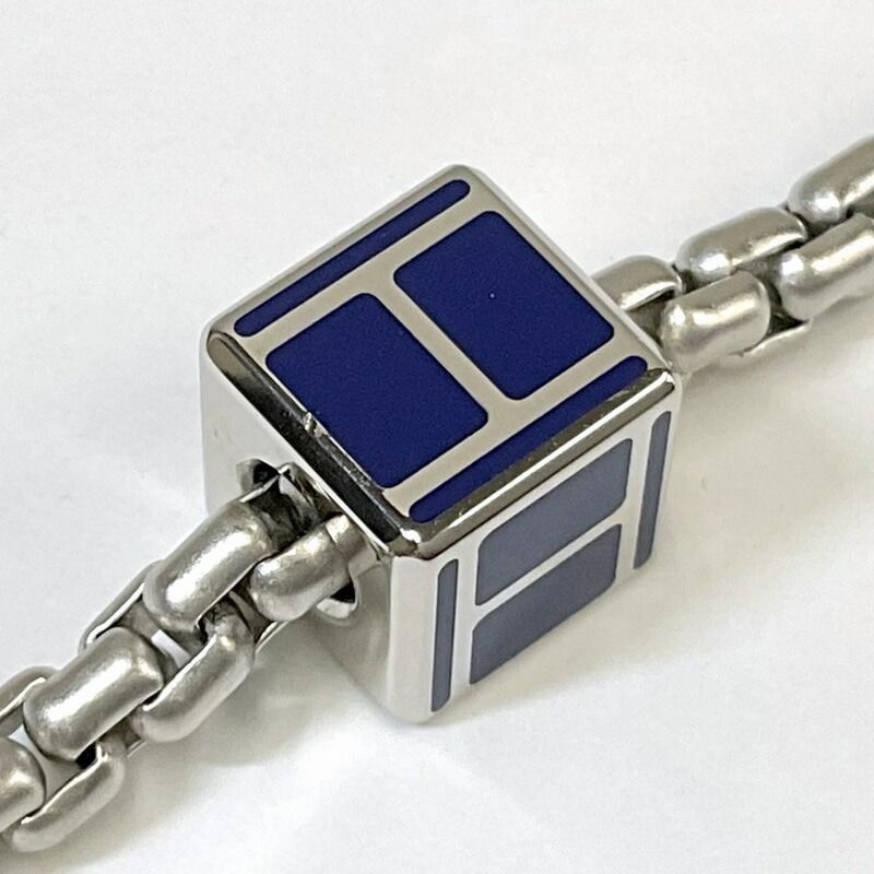 Hermes Bracelet Silver Blue Metal Lacquer Buffalo Horn — view 4