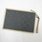 Gucci Off the Grid Clutch Nylon Leather Gray Ivory — view 2