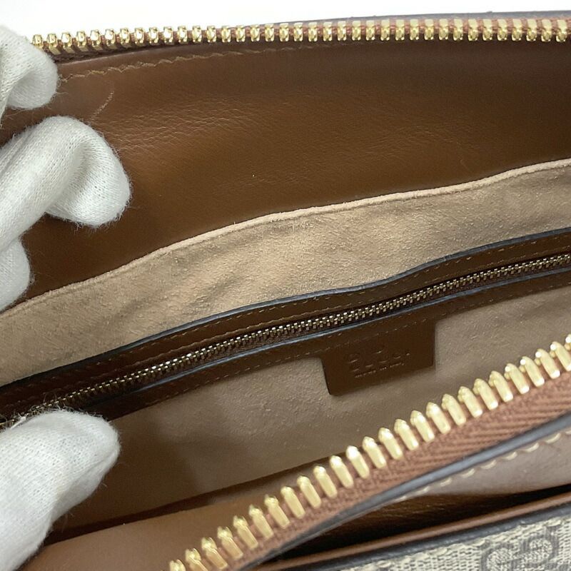 Gucci 2-Way Shoulder Bag GG Supreme Leather Khaki Brown — view 7
