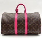 Louis Vuitton Keepall Bandouliere 45 Monogram Macassar Pondicherry Pink Handbag — view 2
