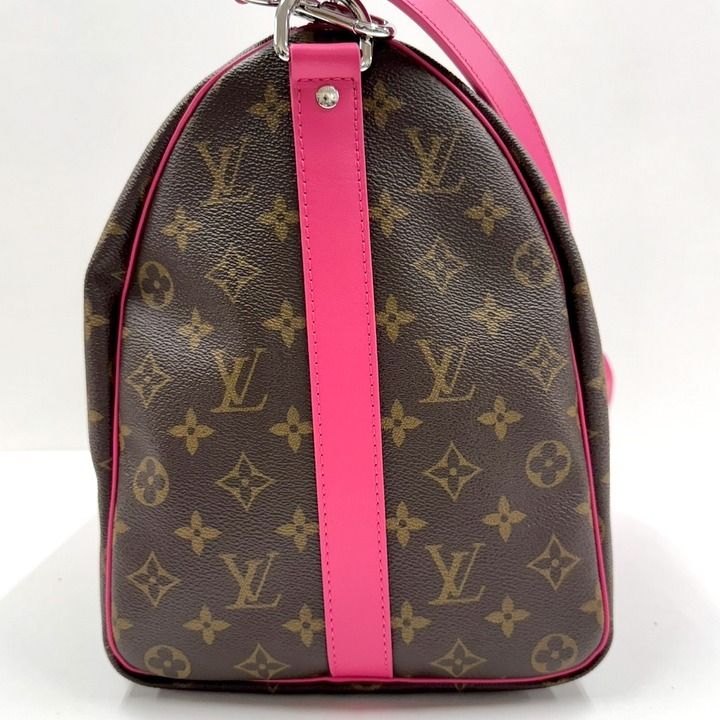 Louis Vuitton Keepall Bandouliere 45 Monogram Macassar Pondicherry Pink Handbag — view 4