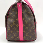 Louis Vuitton Keepall Bandouliere 45 Monogram Macassar Pondicherry Pink Handbag — view 4