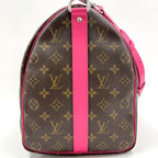 Louis Vuitton Keepall Bandouliere 45 Monogram Macassar Pondicherry Pink Handbag — view 5