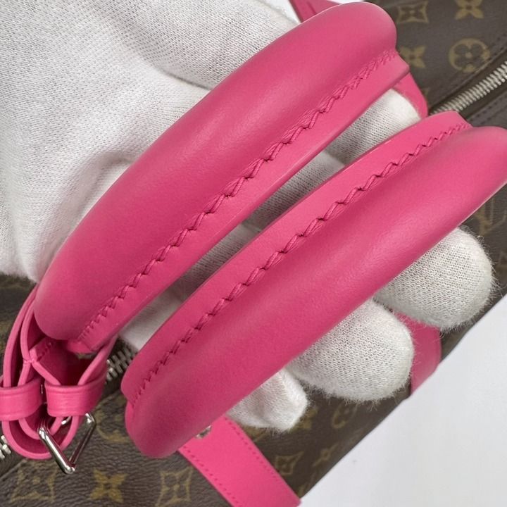 Louis Vuitton Keepall Bandouliere 45 Monogram Macassar Pondicherry Pink Handbag — view 8