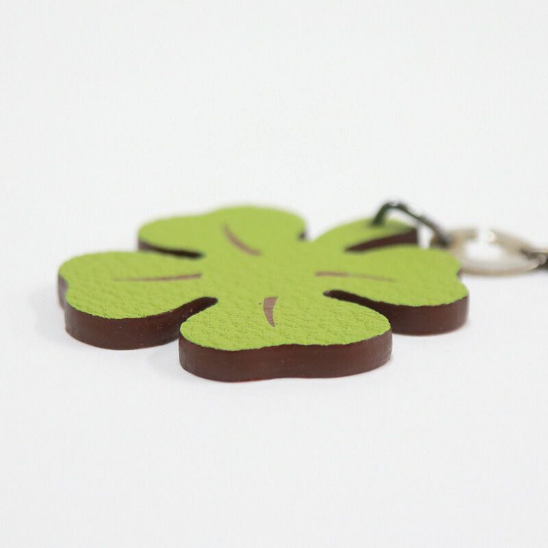 Hermes Clover Charm Green Orange Leather