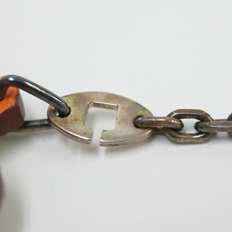 Hermes Clover Charm Green Orange Leather
