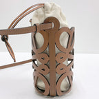 Loewe Anagram Cutout Pocket Shoulder Brown Leather Canvas — view 4