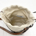Loewe Anagram Cutout Pocket Shoulder Brown Leather Canvas — view 6