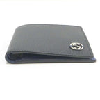 Gucci Interlocking G-bifold Compact Wallet Black Blue Leather — view 4