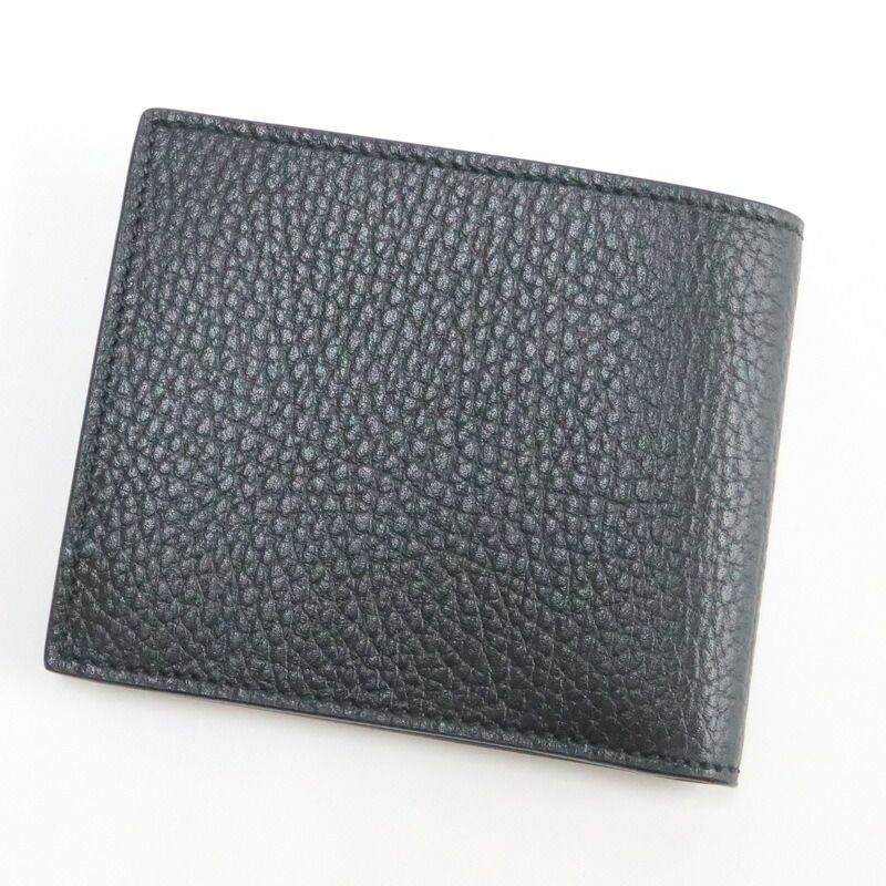 Gucci Interlocking G-bifold Compact Wallet Black Blue Leather — view 2