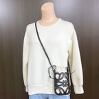 Loewe Anagram Cutout Pocket Shoulder Black Leather Canvas — view 7