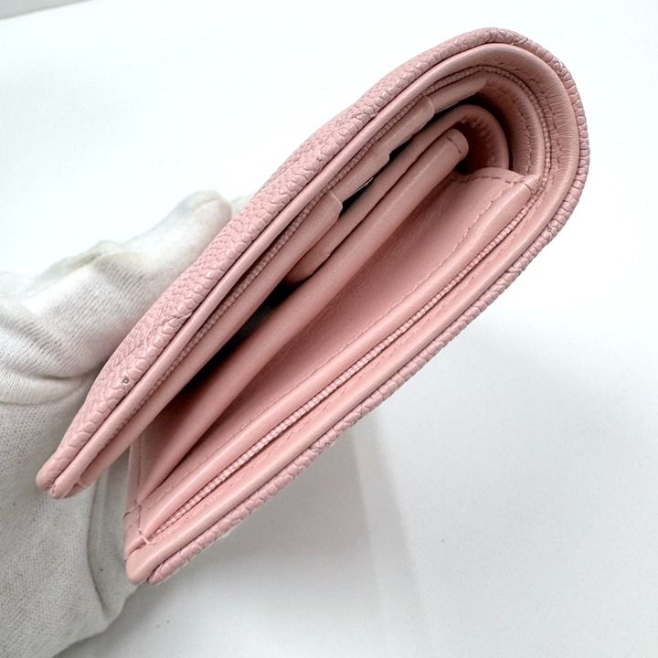 Chanel Small Flap Wallet Star CC Caviar Leather Pink Silver — view 4