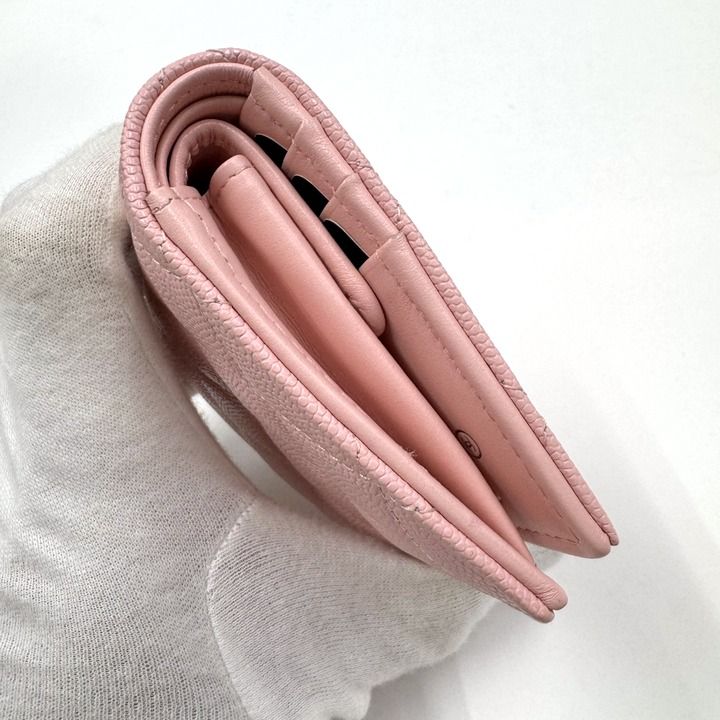 Chanel Small Flap Wallet Star CC Caviar Leather Pink Silver — view 5