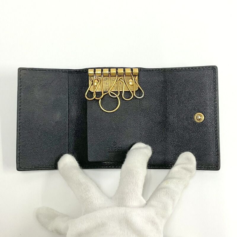 Gucci Key Case Leather Black Holder — view 4