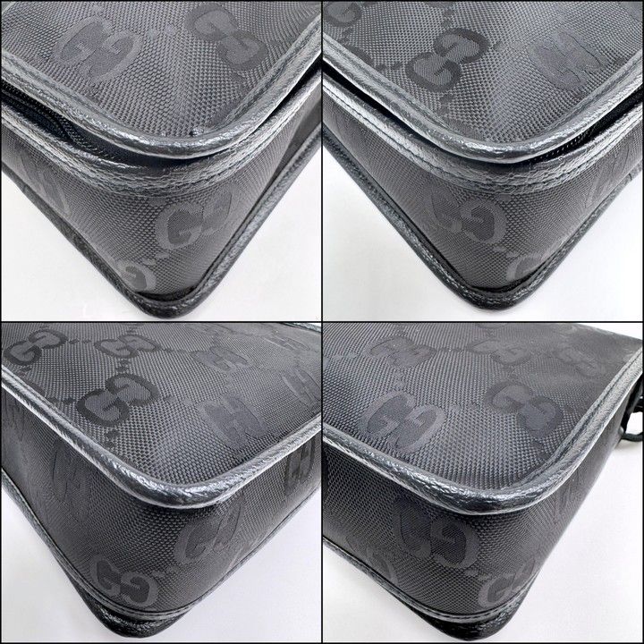 Gucci Off the Grid Travel Pouch Nylon Leather Black — view 4