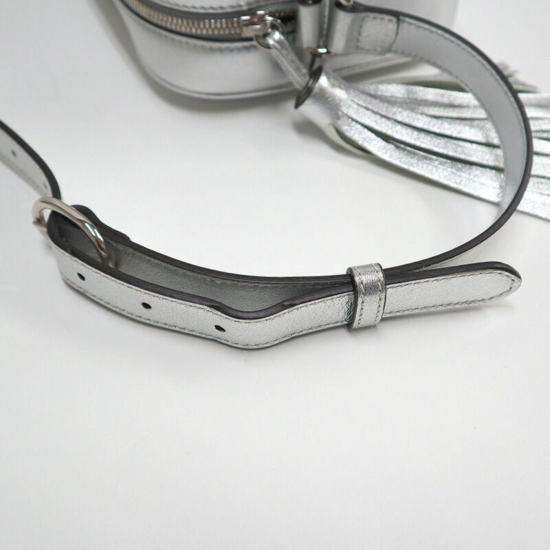 Gucci Blondie Small Shoulder Bag Silver Leather — view 6