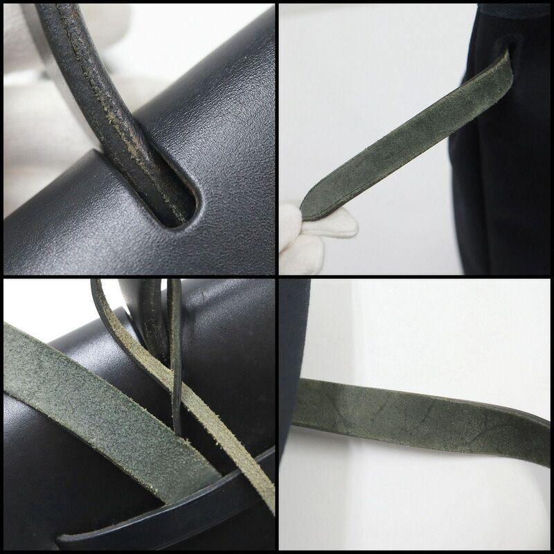Hermes Herbag a Dos PM Black Silver Toile Officier Vache — view 5