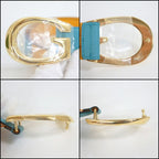 Gucci Belt Leather Light Blue Yellow — view 7