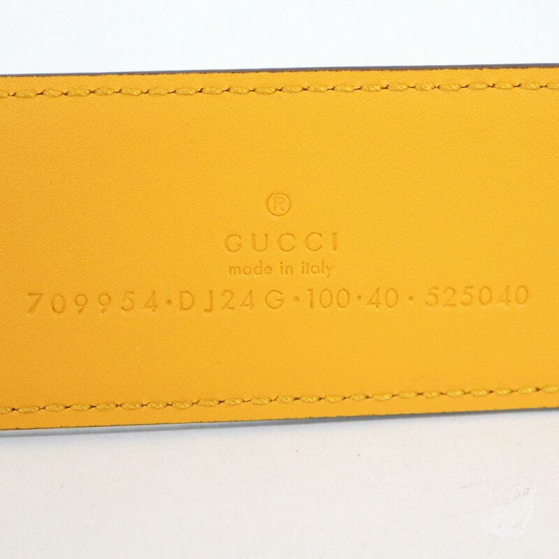 Gucci Belt Leather Light Blue Yellow — view 9
