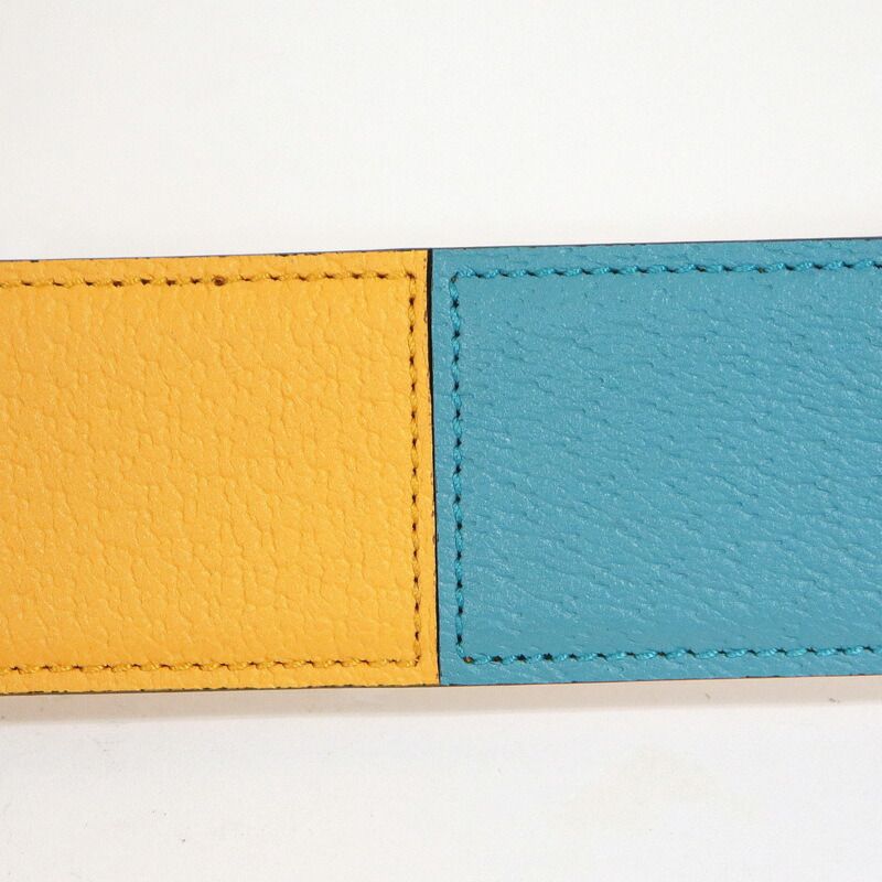 Gucci Belt Leather Light Blue Yellow — view 5
