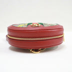 Gucci Mini Circle Backpack Ophidia GG Flora Leather Khaki Red — view 4