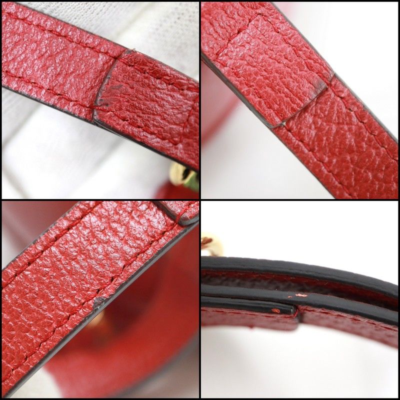 Gucci Mini Circle Backpack Ophidia GG Flora Leather Khaki Red — view 9
