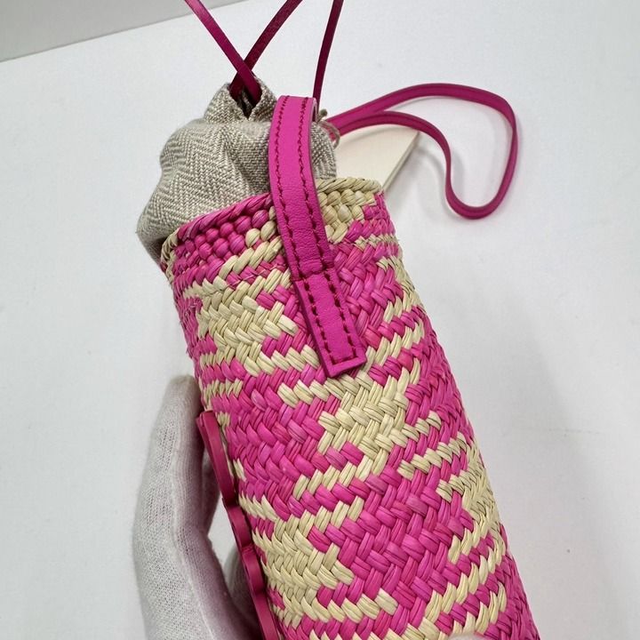 Loewe Square Pocket Shoulder Bag Anagram Irakaya Calf Natural Pink — view 5