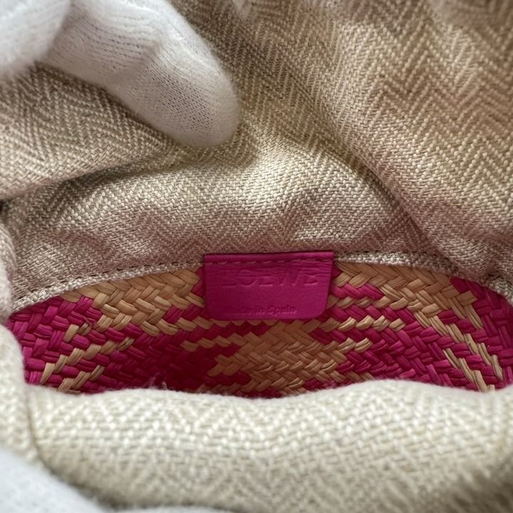 Loewe Square Pocket Shoulder Bag Anagram Irakaya Calf Natural Pink — view 8