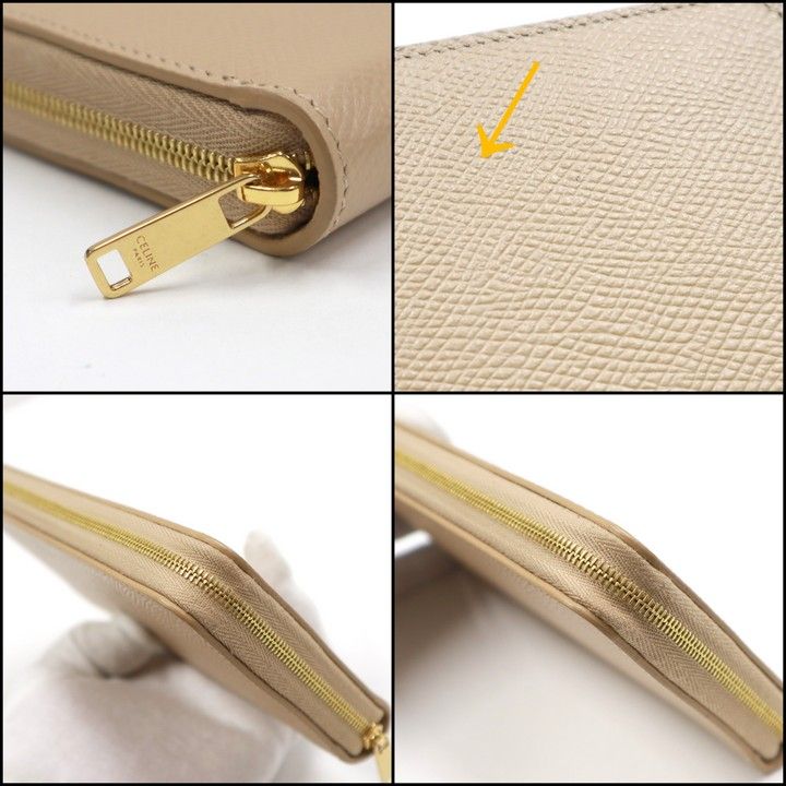 Celine Large Zip Wallet Grain Calf Beige — view 3
