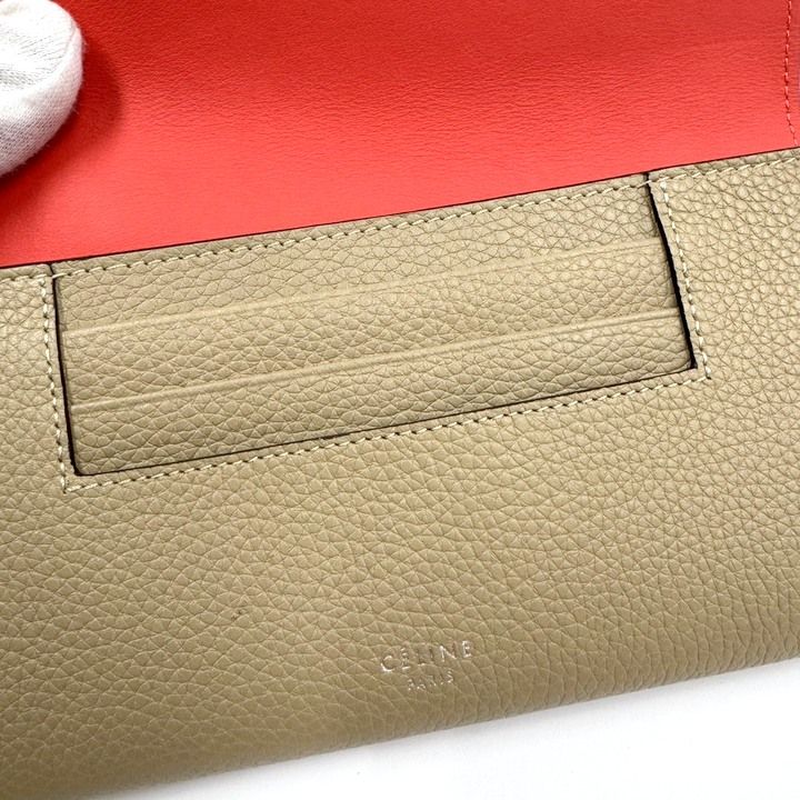 Celine Large Flap Multi Function Wallet Beige Leather — view 7