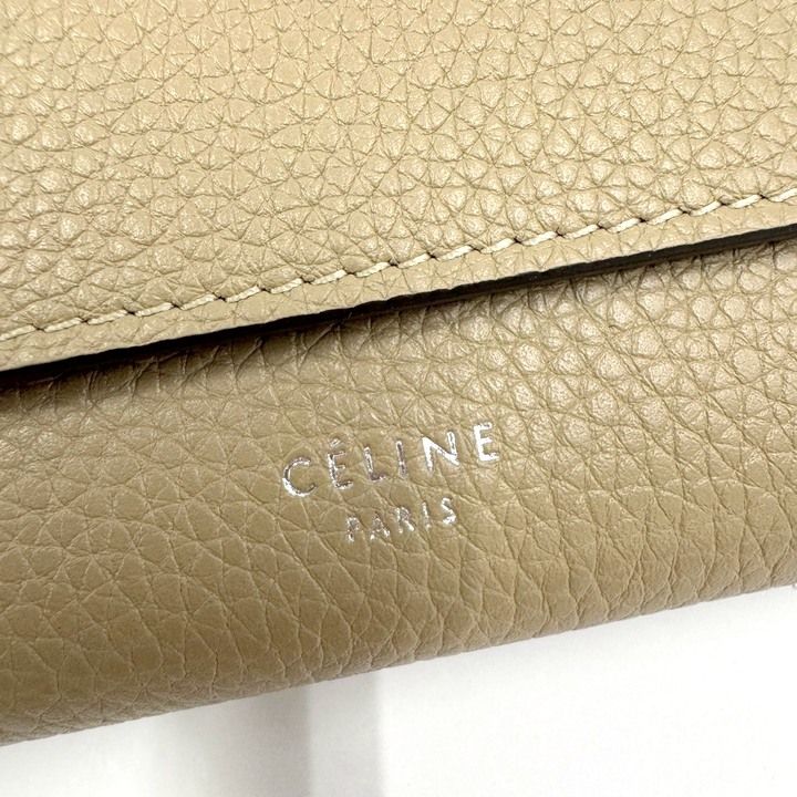 Celine Large Flap Multi Function Wallet Beige Leather — view 3