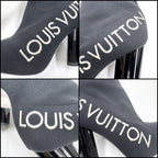Louis Vuitton Sock Boots Ankle Logo Embroidery Black 37.5 — view 3