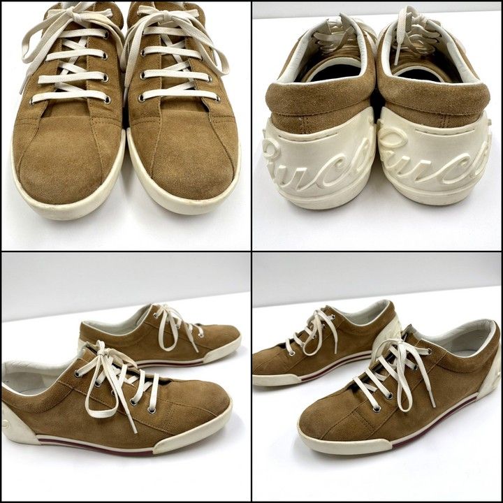 Gucci Low Cut Sneakers Brown Suede Resin 6.5 — view 2