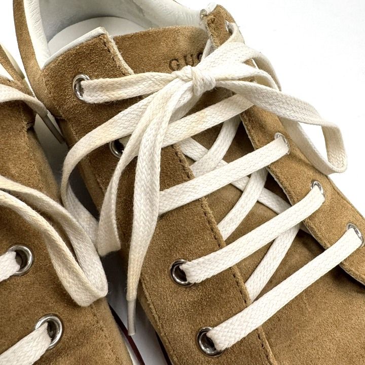 Gucci Low Cut Sneakers Brown Suede Resin 6.5 — view 4