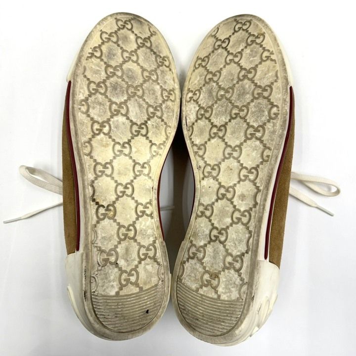 Gucci Low Cut Sneakers Brown Suede Resin 6.5 — view 6