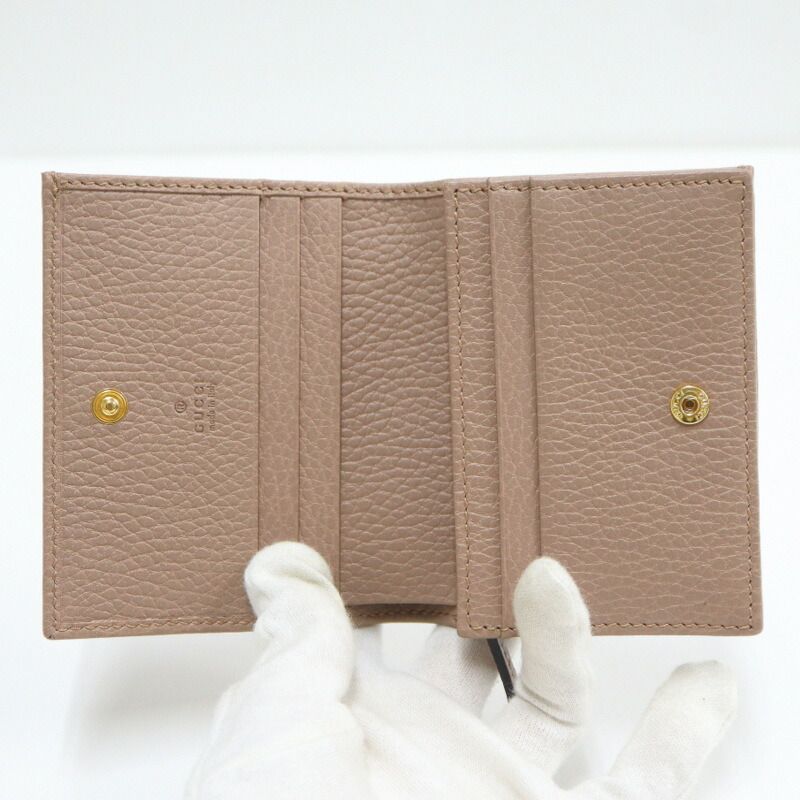 Gucci Bifold Wallet GG Marmont Leather Pink Beige — view 4