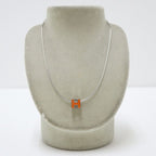 Hermes Cage Ash Necklace Cube Silver Orange — view 7